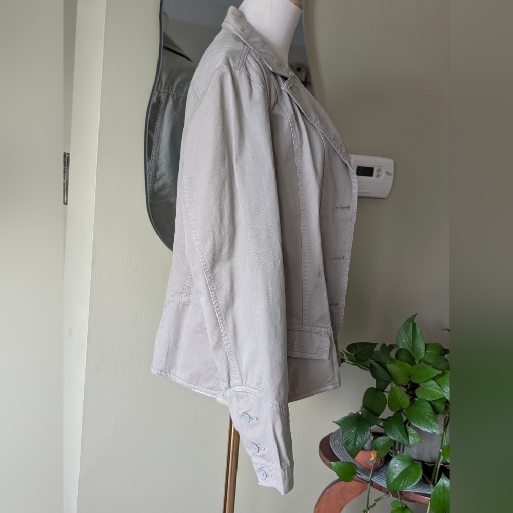 NWT Caribbean Joe Women's Size XL Cotton Button Down Long Sleeve Spring Jacket - Picture 4 of 16
